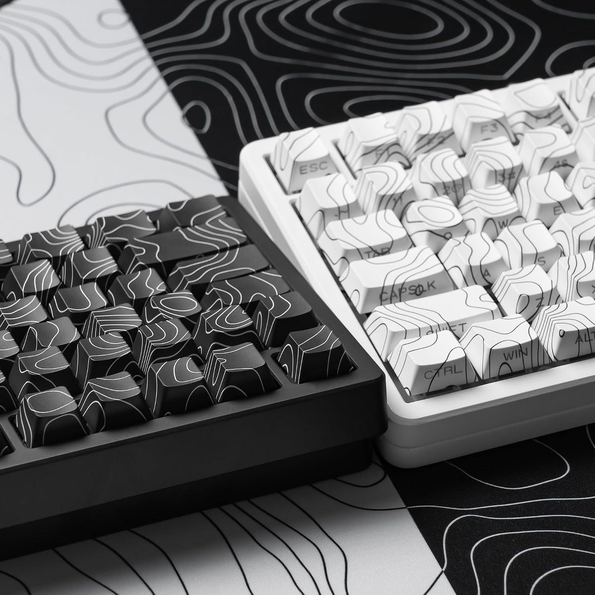 Dagaladoo Cherry profile keycaps angled side profile view