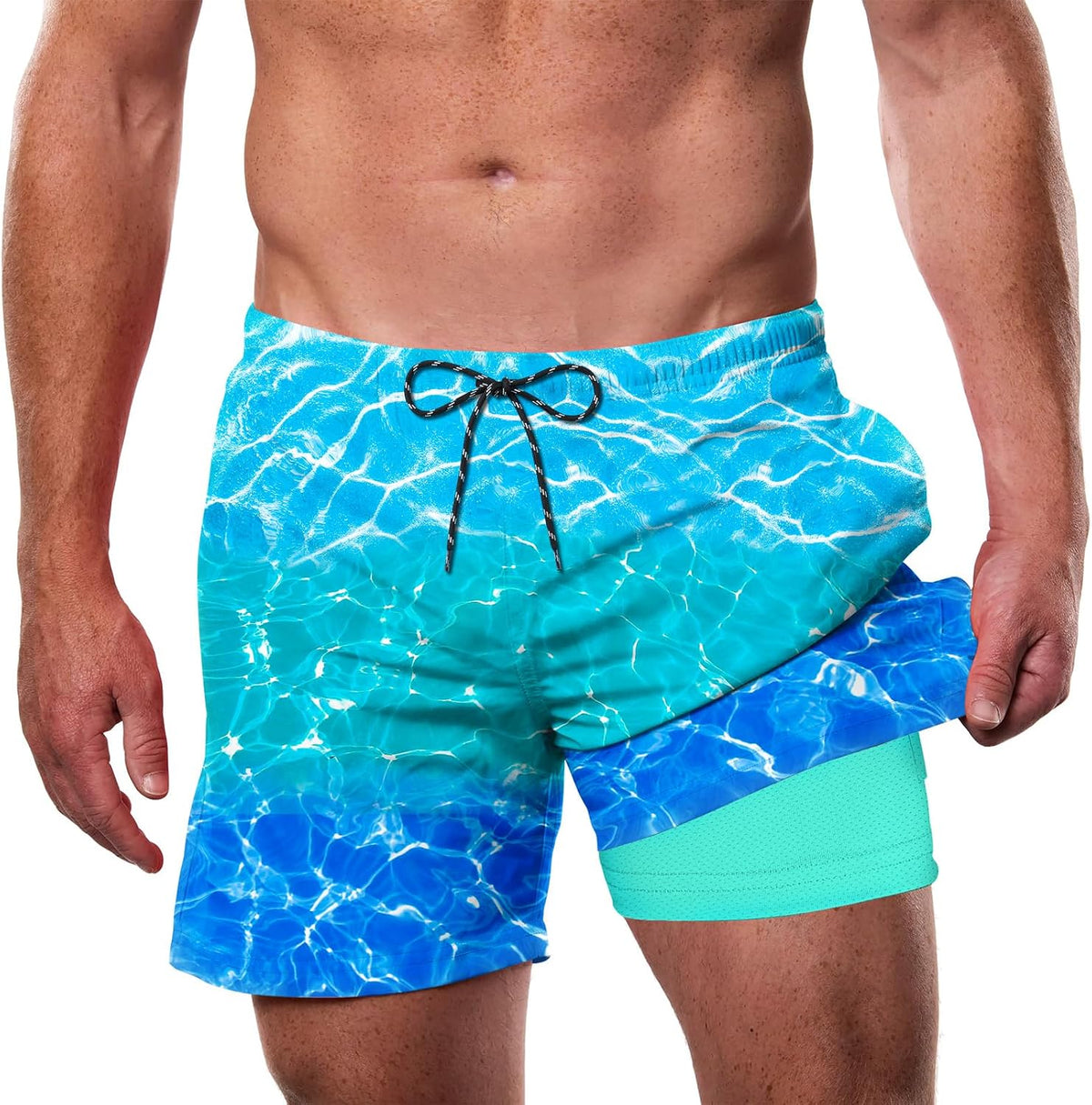 Mens Swim Trunks with Compression Liner 5.5" 2 in 1 Bathing Suit - Image 15