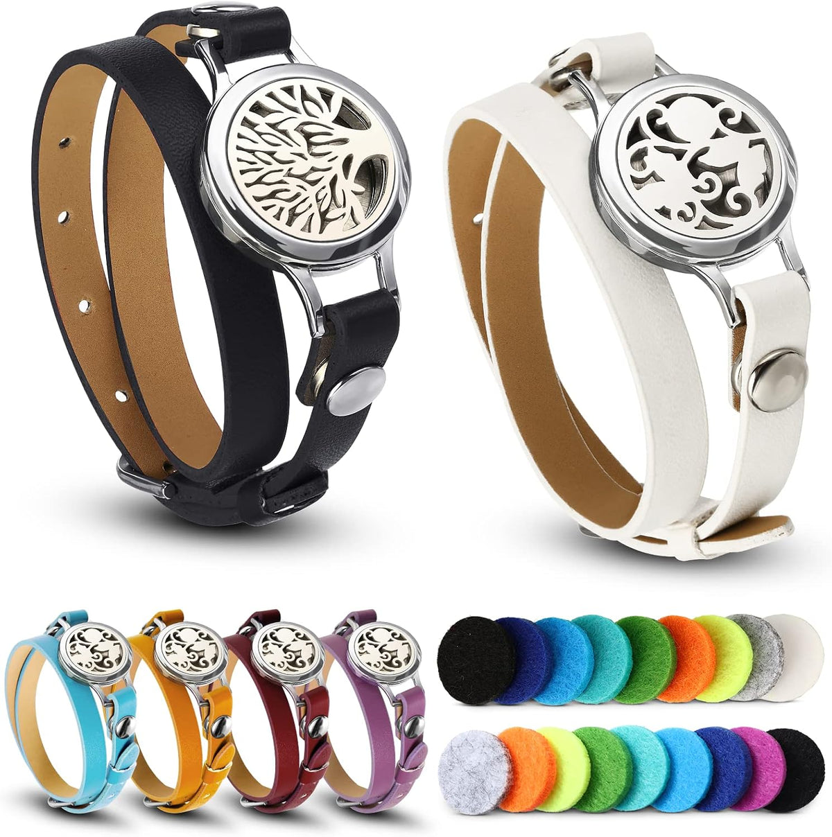 Bonuci essential oil diffuser bracelet front view showcasing the locket design