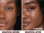 Charlotte Tilbury medium coverage foundation liquid swatches for deep skin tones