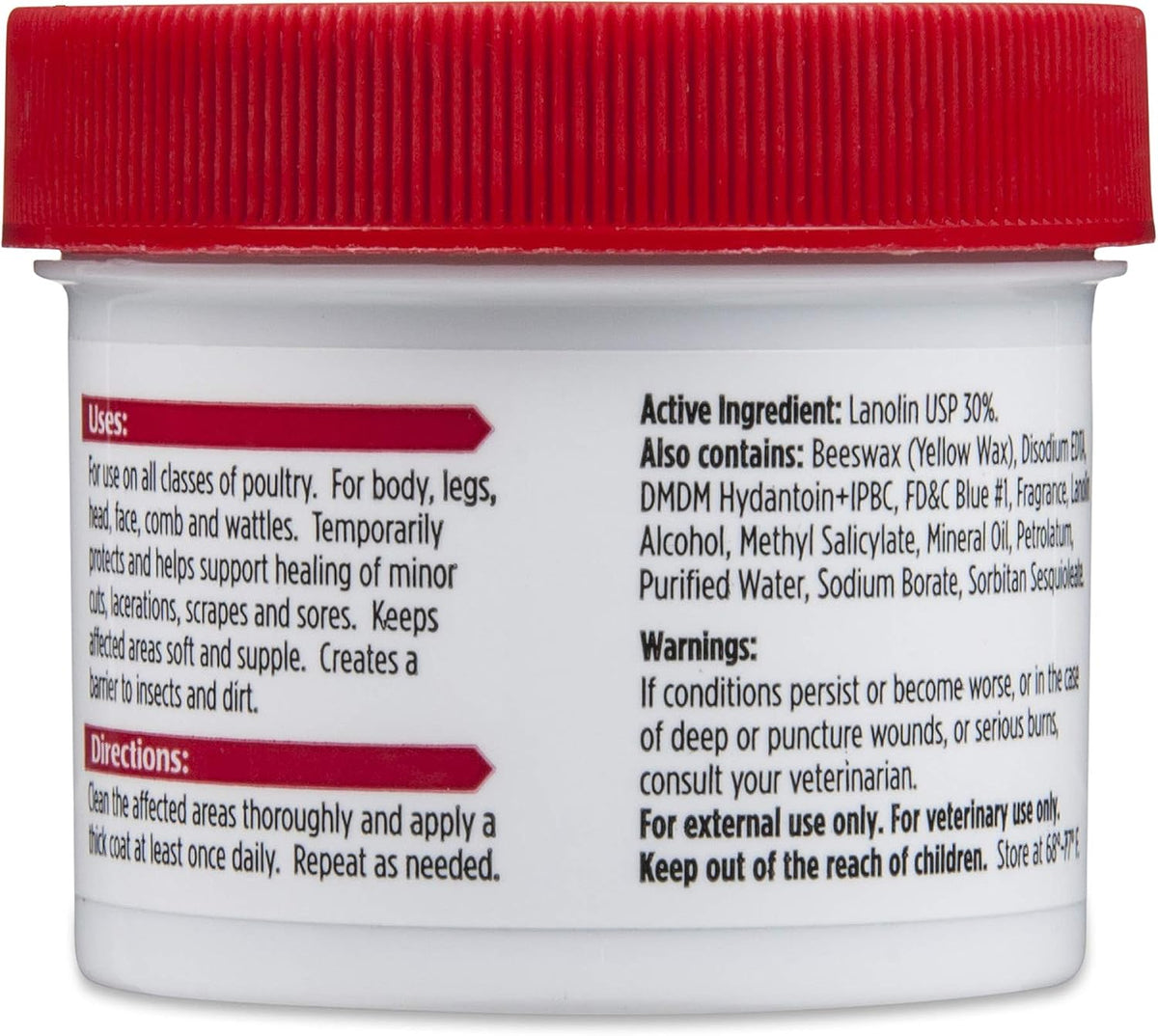 Manna Pro blue wound ointment for chickens close up packaging details