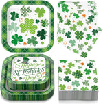 Glinarious St Patricks Day plates and napkins set front view