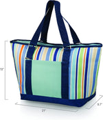 Picnic Time cooler tote exterior pocket close up