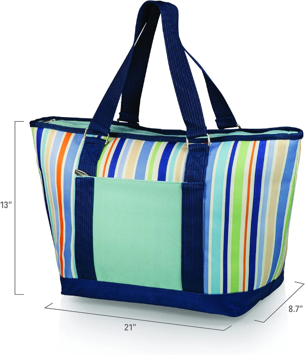 Picnic Time cooler tote exterior pocket close up