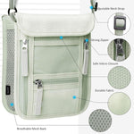WALNEW RFID blocking security pouch rear breathable mesh backing detail