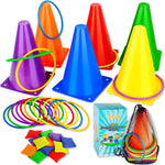 Eocolz 3 in 1 carnival games set with cones and rings