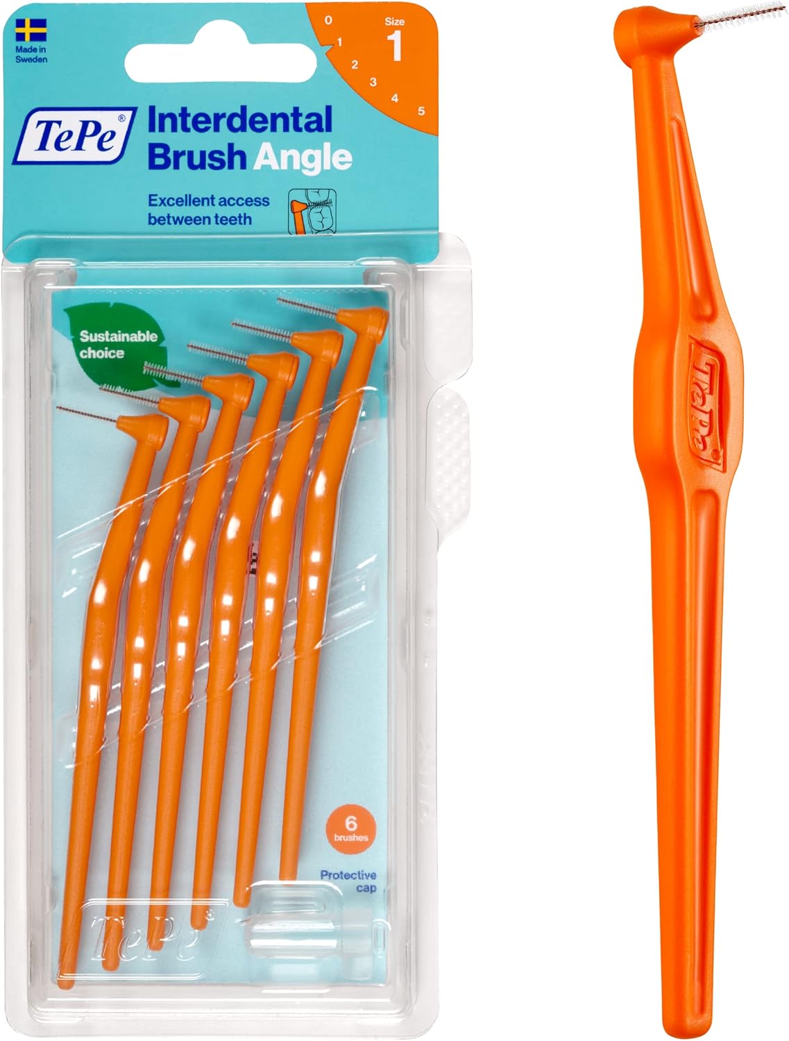 TePe angled interdental brush orange front view packaging