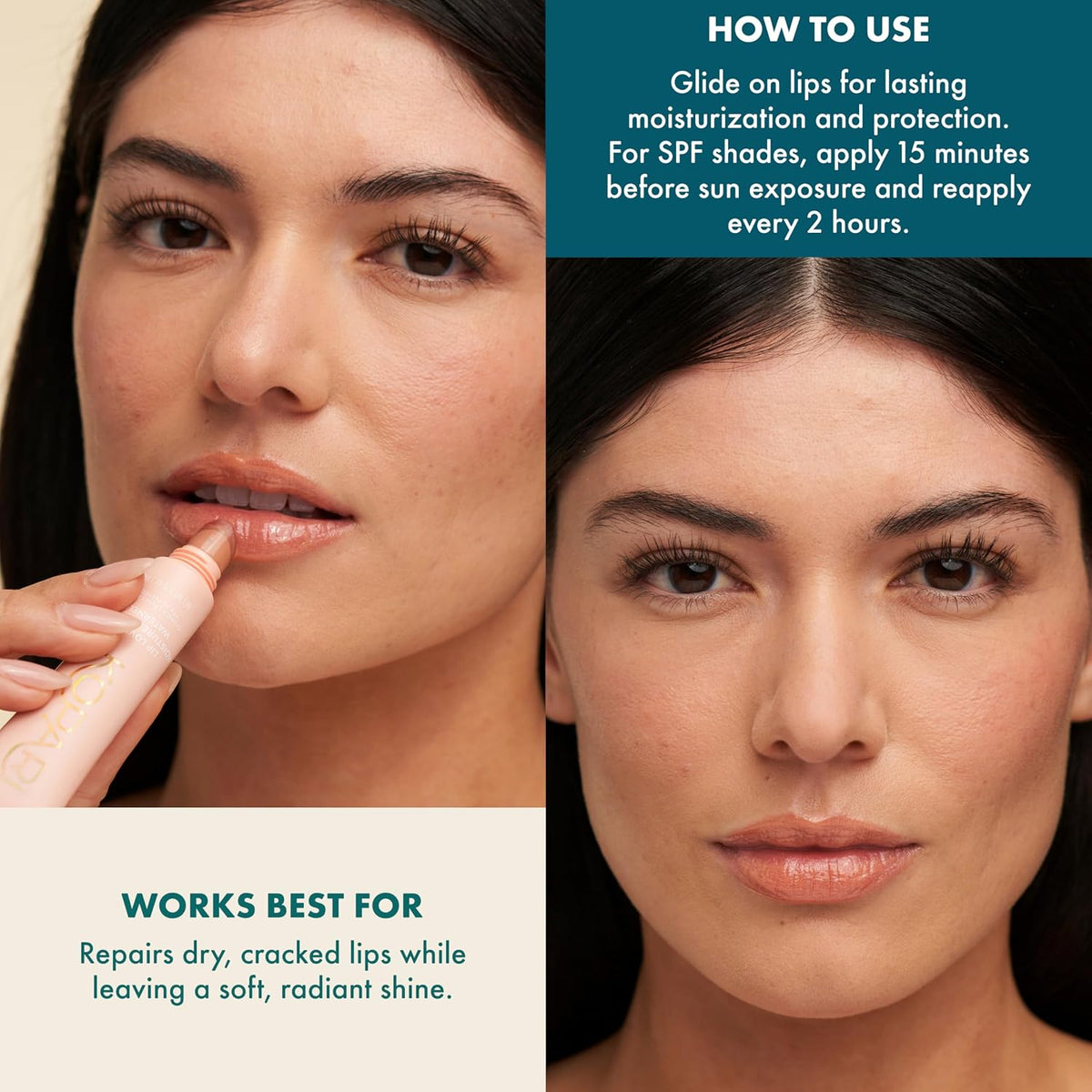 Kopari watermelon moisture balm cap and applicator angle