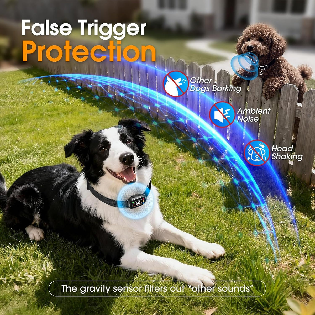 Side profile of Skbak automatic bark device for medium dogs