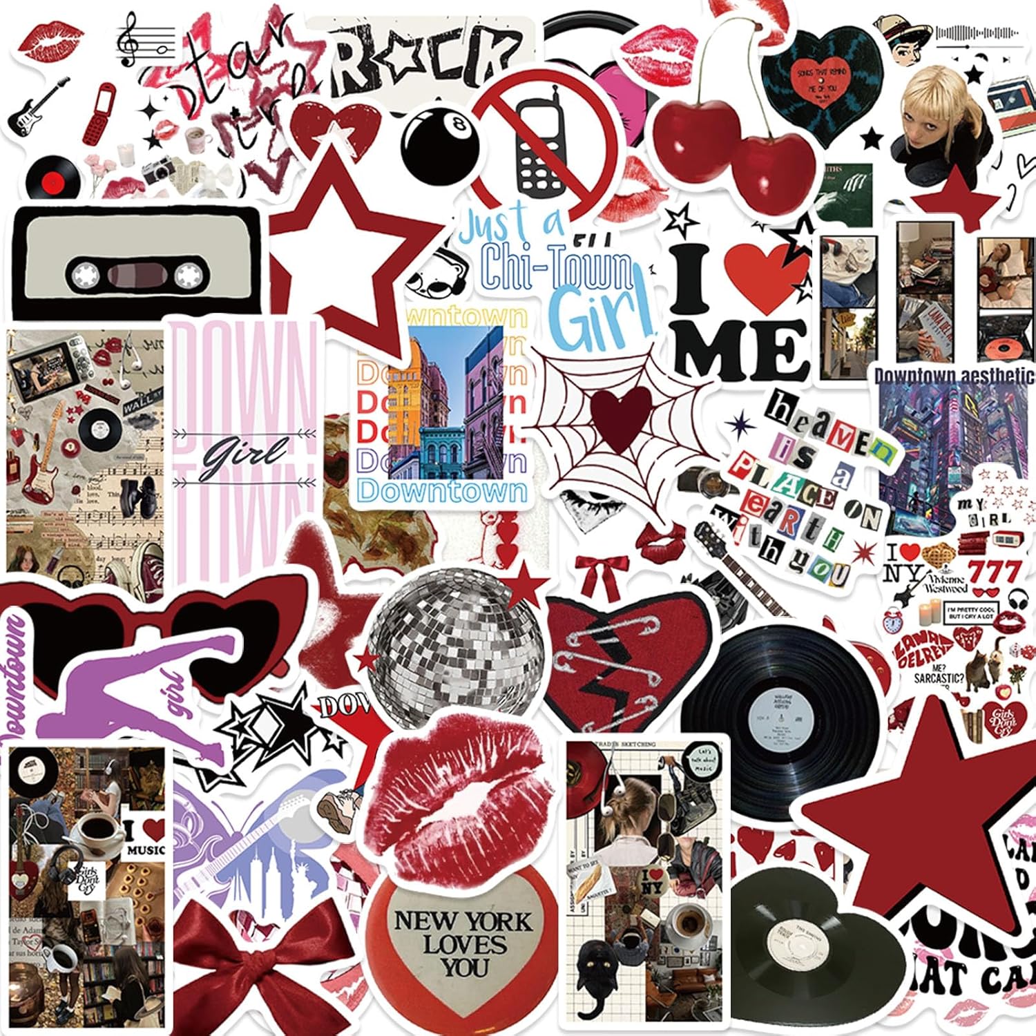 Lydosoco downtown girls aesthetic stickers pack front view