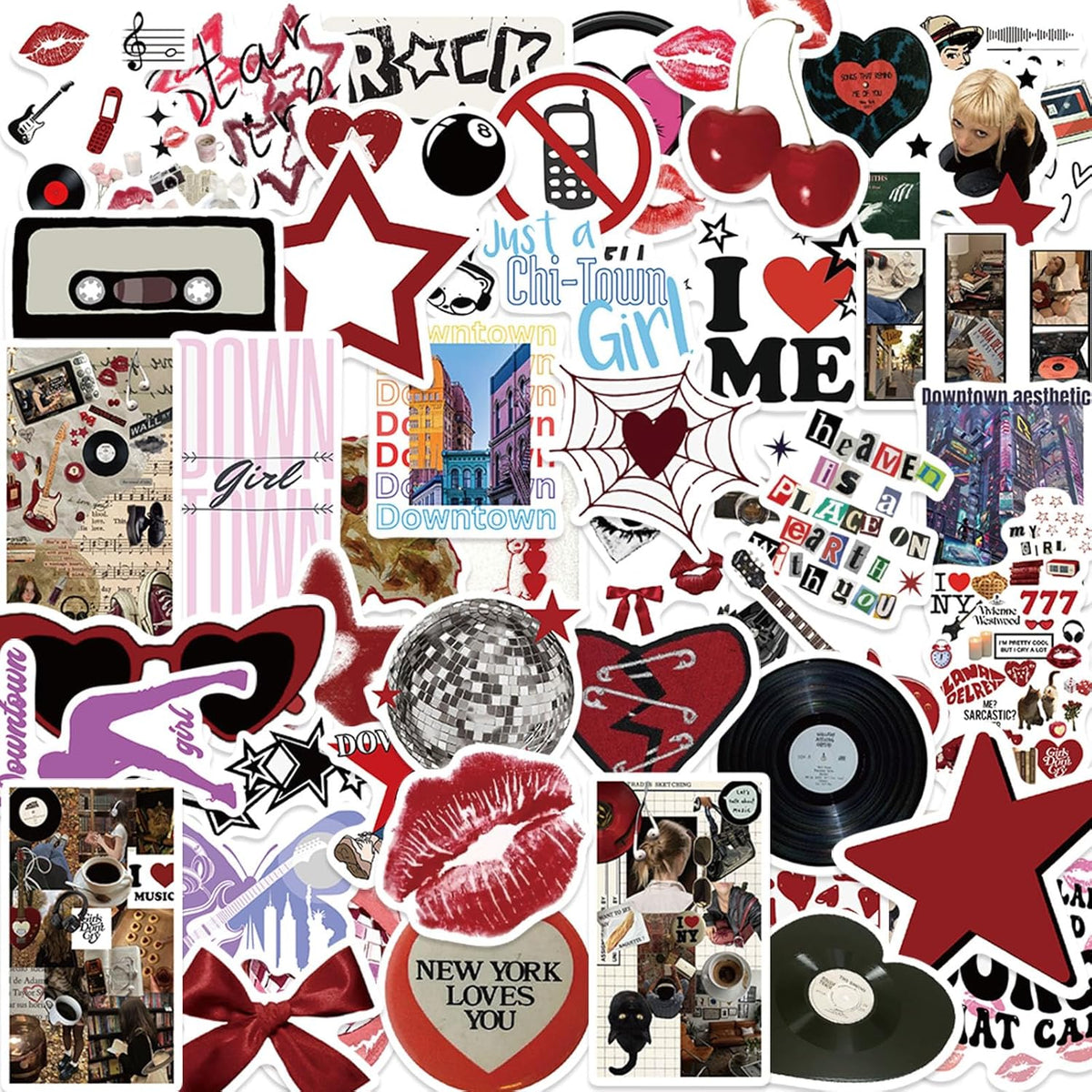 Lydosoco downtown girls aesthetic stickers pack front view