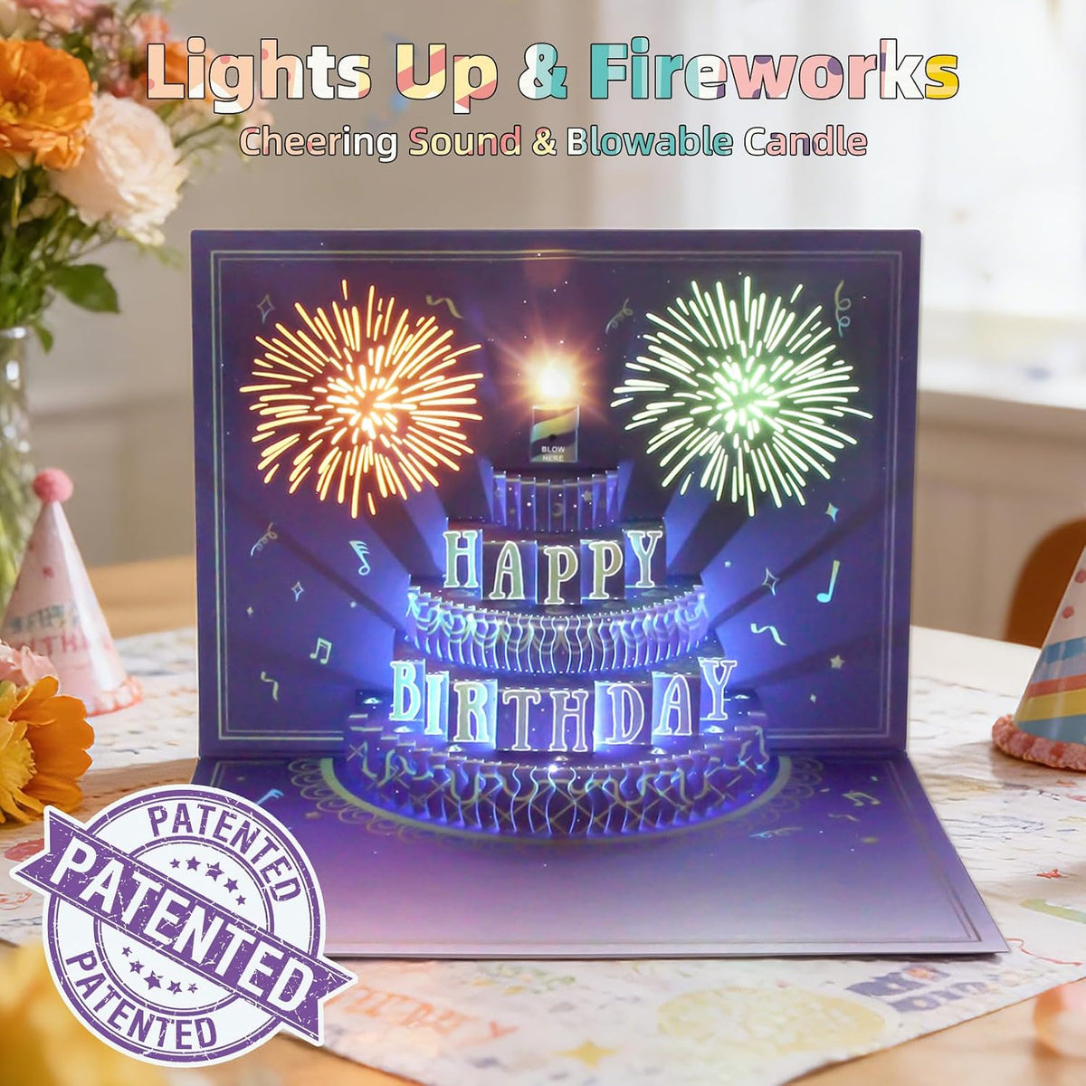 XTF2015 pop-up card open cake display