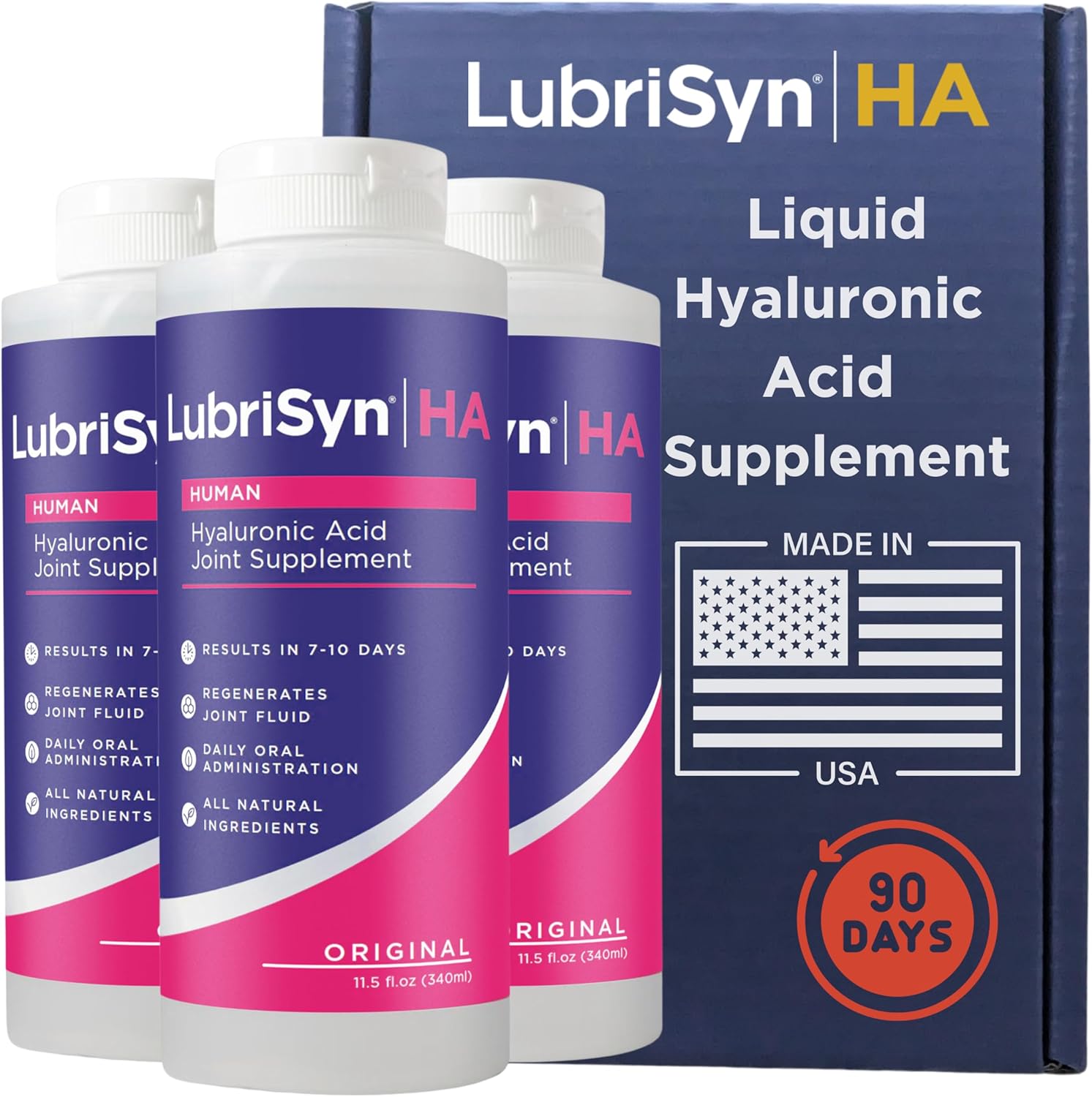 Lubrisyn Liquid Hyaluronic Acid Oral Joint Supplement front view