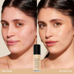 Milani 2-in-1 foundation glass bottle packaging detail