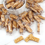 Individually wrapped honey sesame candy bars perfect for wholesome snacking.