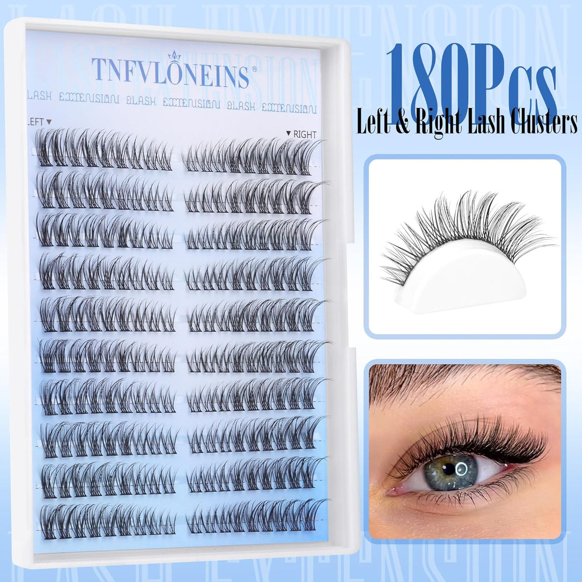 Natural Lash Clusters Wispy Cluster Eyelash Extensions Left&Right Cluster Lashes C Curl Individual Lashes Extension DIY Natural Eye Lash Clusters by TNFVLONEINS - Image 2