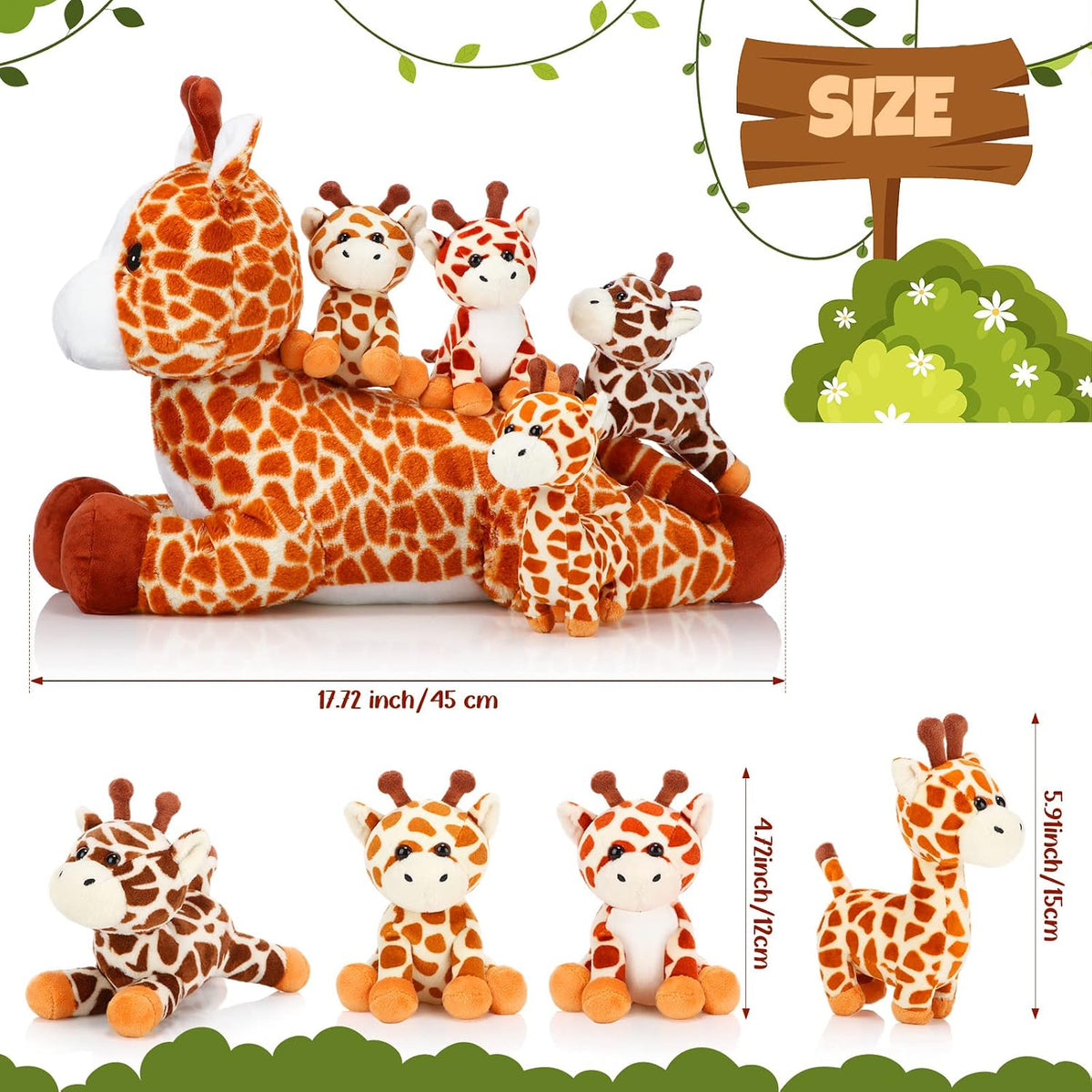 Honoson large mommy giraffe plush toy