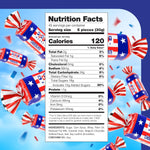 Individually wrapped red white blue chocolate caramel candy pieces