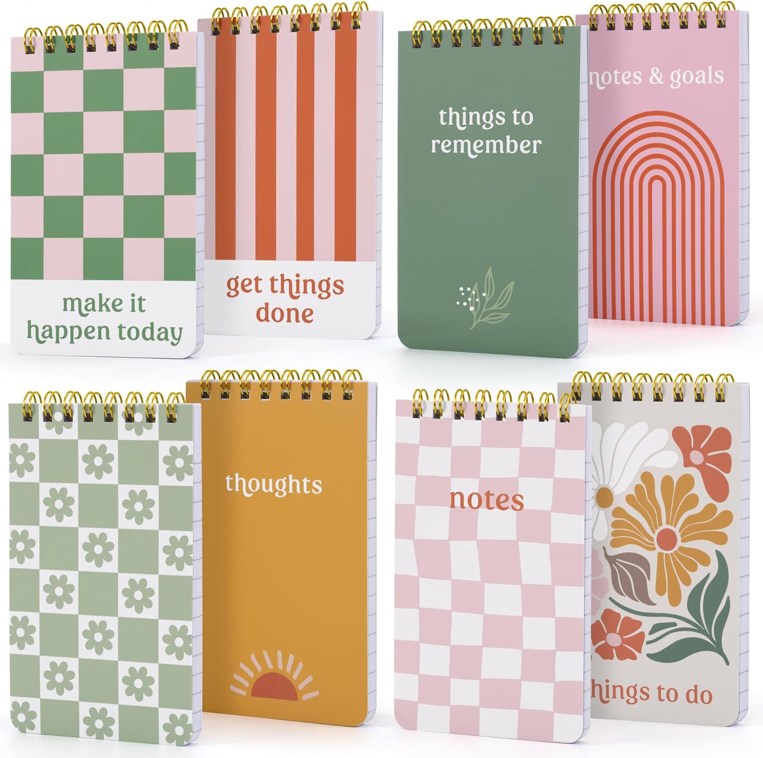 ZICOTO aesthetic pocket notebooks set of eight front view featuring multiple pastel colors