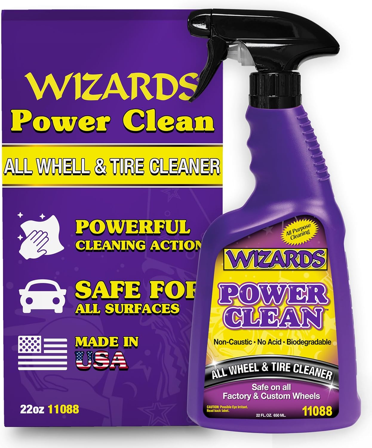 Wizards Power Clean All Purpose Cleaner front view bottle showcasing the logo and 22 Ounce size label.