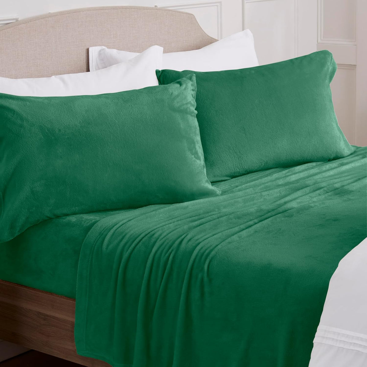 NY Loft Luxury Micro Fleece Sheet Set | Twin Size | Taupe | Deep Pocket | Super Soft | Plush Polar Fleece Sheets | Non-Pilling | Cozy Warm Sheets | Fog Taupe - Image 15