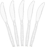 Plasticpro clear plastic knives front view heavyweight disposable cutlery