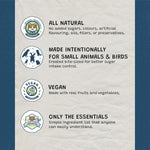 No Furries Delights 50g small animal assortment pouch showcasing clean plant-based ingredients