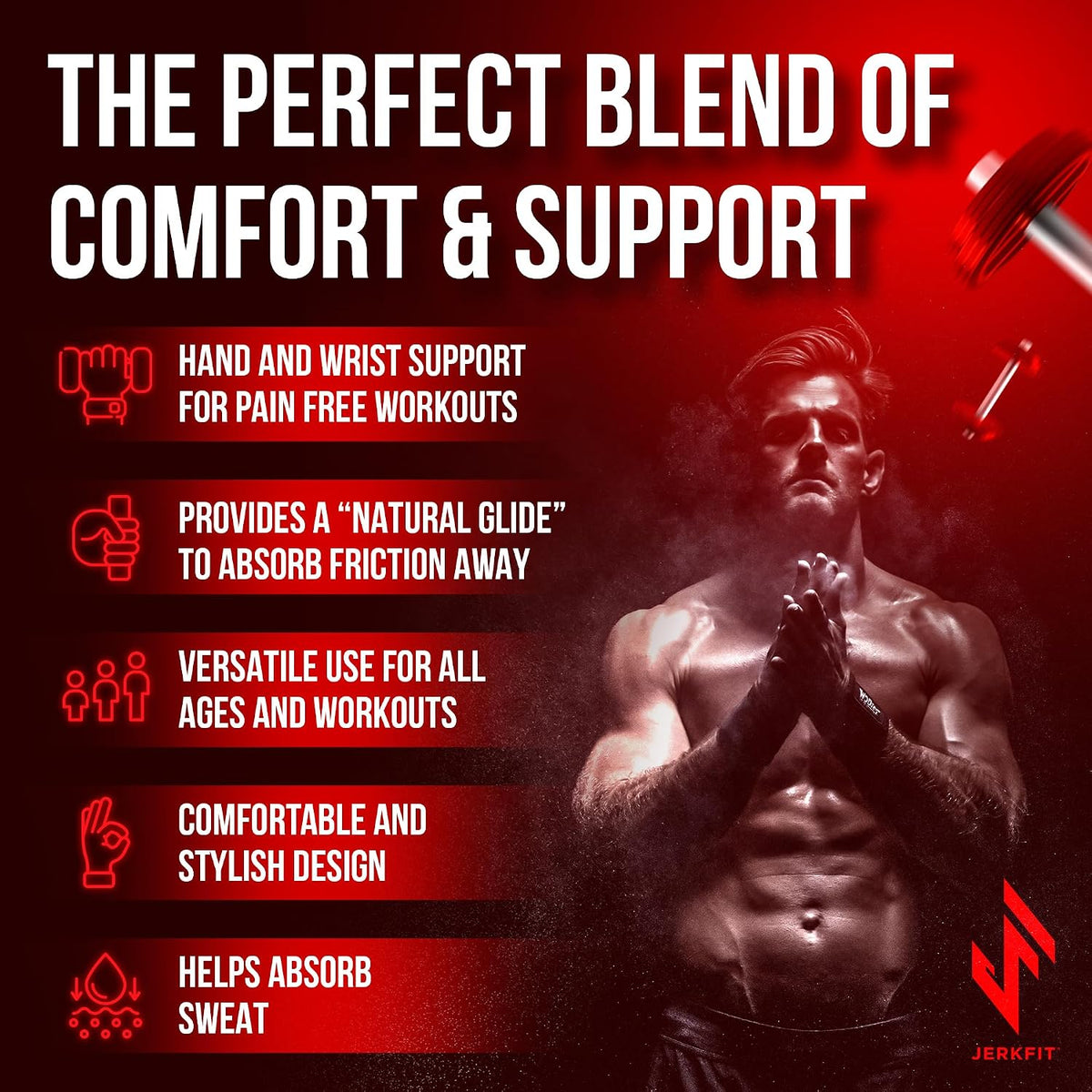 JerkFit WODies cross training gloves texture view