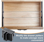 Zonon file drawer storage clips installed on wooden drawer