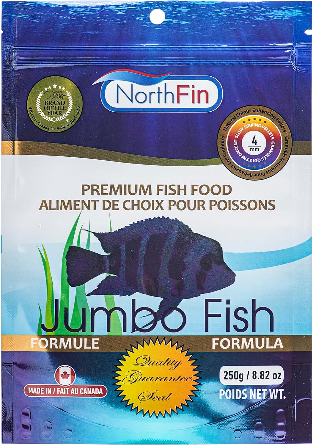 Northfin Jumbo Fish Food, Slow-Sinking Pellets, 6mm, 500g | Jumbo Formula; slow-sinking food for large freshwater fish; made with whole krill, herring & sardine; crafted in Canada - Image 13