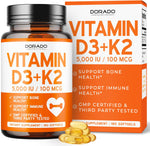 Dorado Nutrition Vitamin D3 K2 5000 IU bottle front view