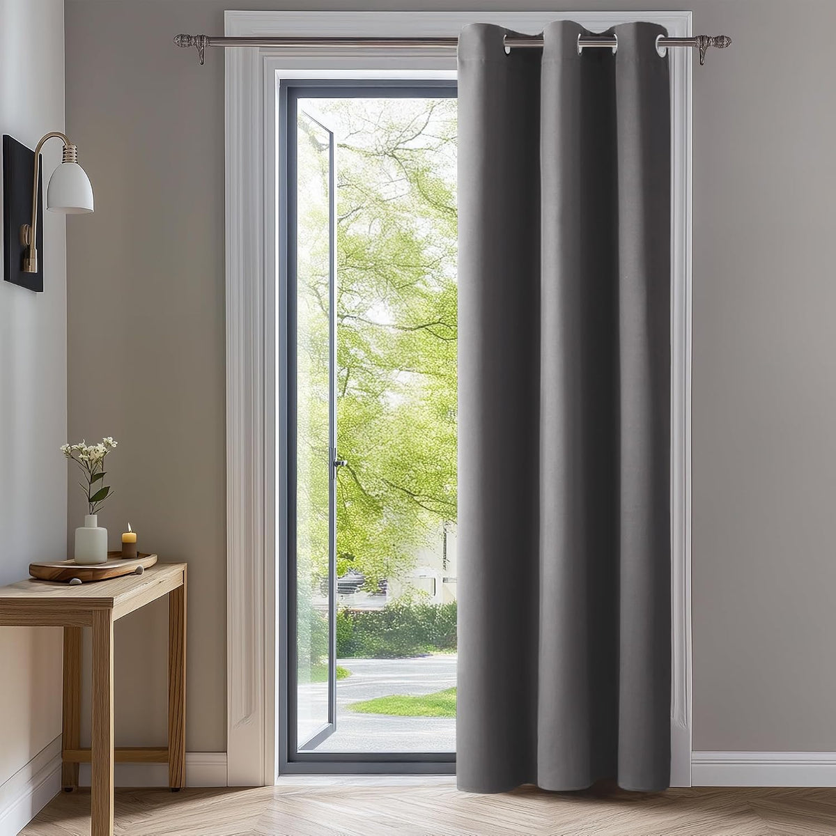 Deconovo thermal insulated wide curtain panel full length view