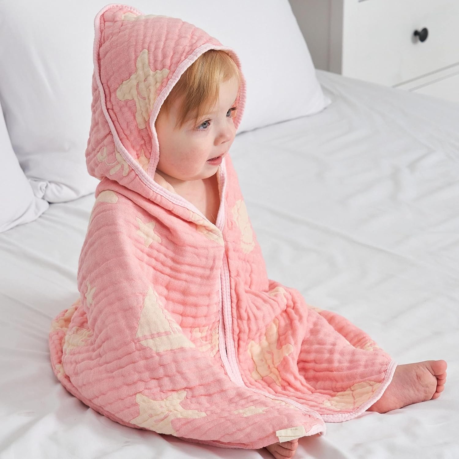 HardNok ultra soft muslin hooded baby towel front view