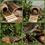 14Pcs Reptile Plants Bridge Vines Leopard Gecko Coconut Hut Crested Gecko Tank Accessories Lizard Coco Den with Ladder for Lizard, Chameleon Cage, Snakes, Hermit Crab - Image 7