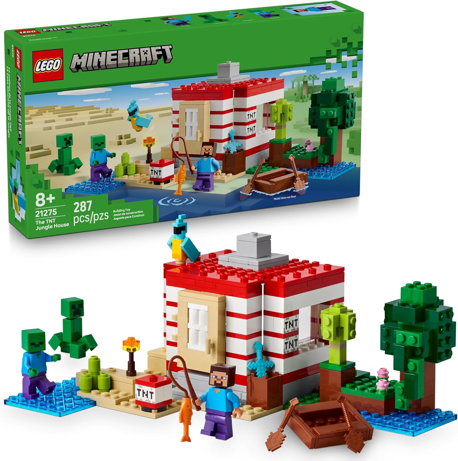 Lego Minecraft The TNT Jungle House set front view box art