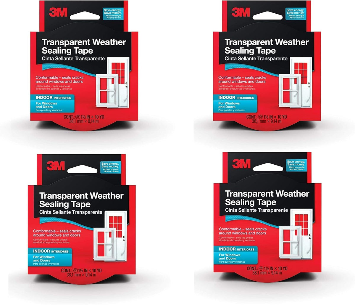 3M Indoor Transparent Weather Sealing Tape, 1.5 in x 30 ft - Image 4