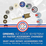Dremel rotary tool accessory mounted with EZ Lock system