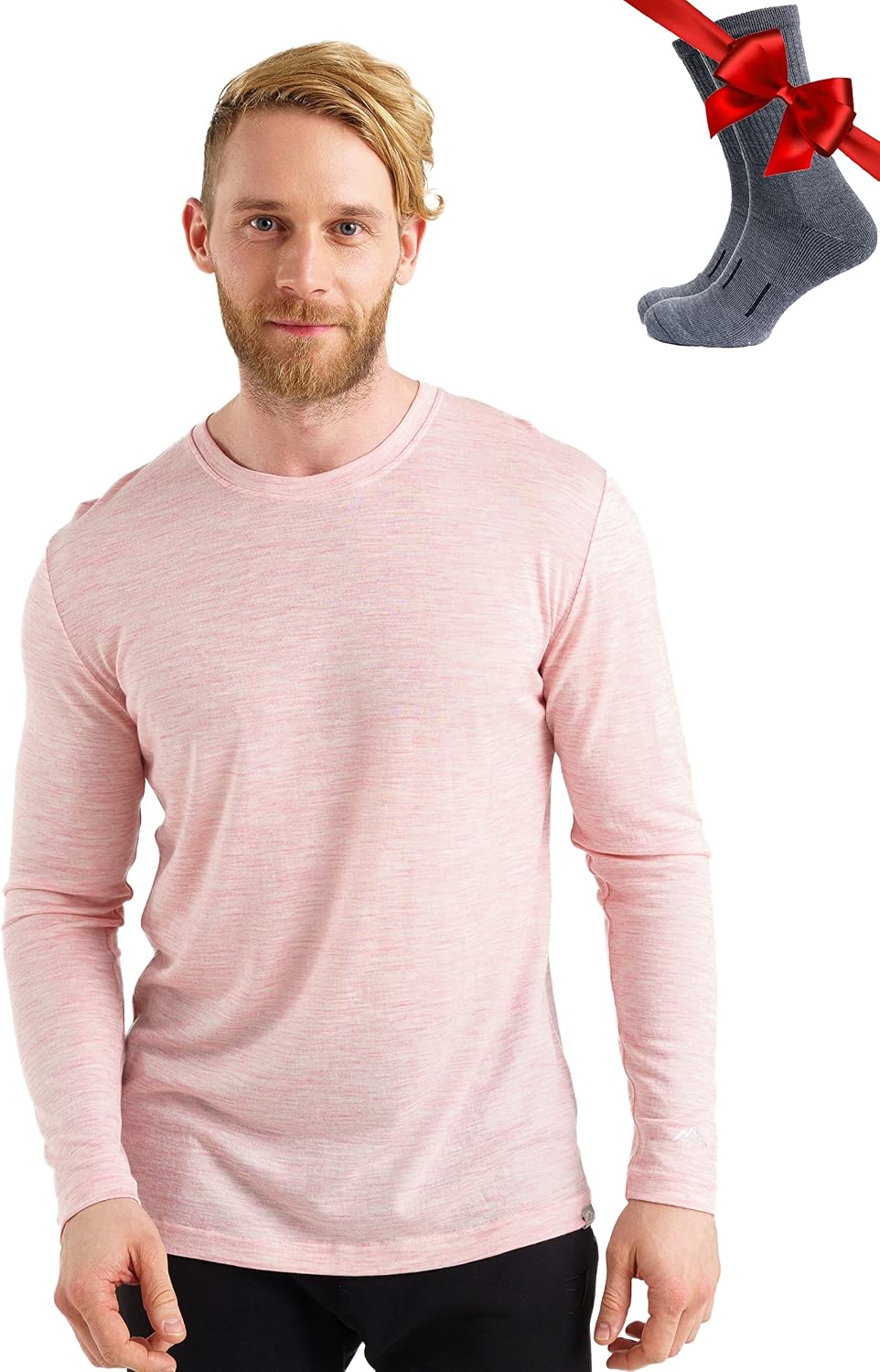 100% Merino Wool Base Layer Mens - Long Sleeve Thermal Shirts with Socks | Lite, Midweight, Heavyweight Options, Naturally Odor-Resistant, Breathable Wool, Ideal for Hiking, Layering, Cold Weather - Image 9
