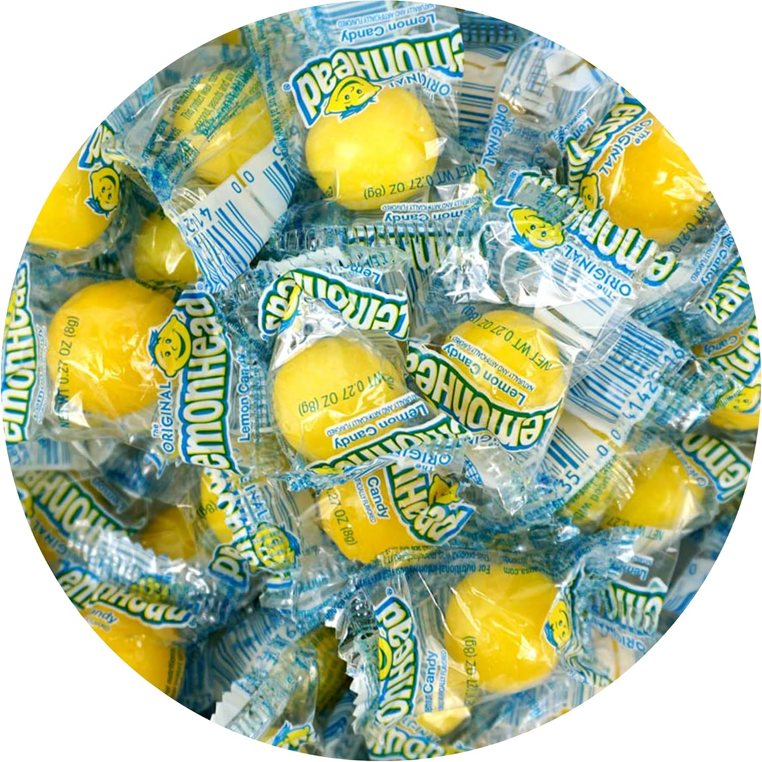 The Hampton Popcorn Company Lemonheads candy bulk bag front view
