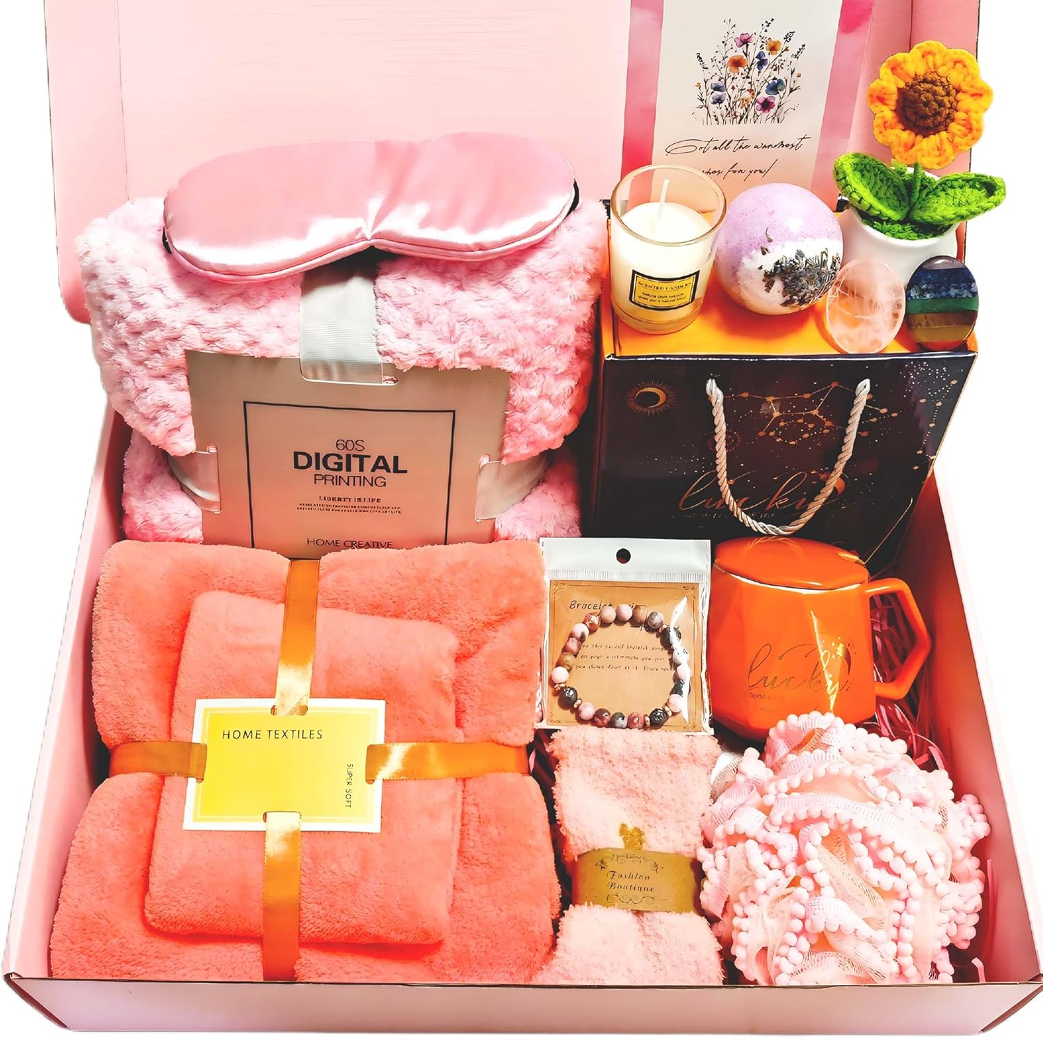 UNBOXMENT 14 Piece Get Well Soon Care Package front view showing full contents inside gift box