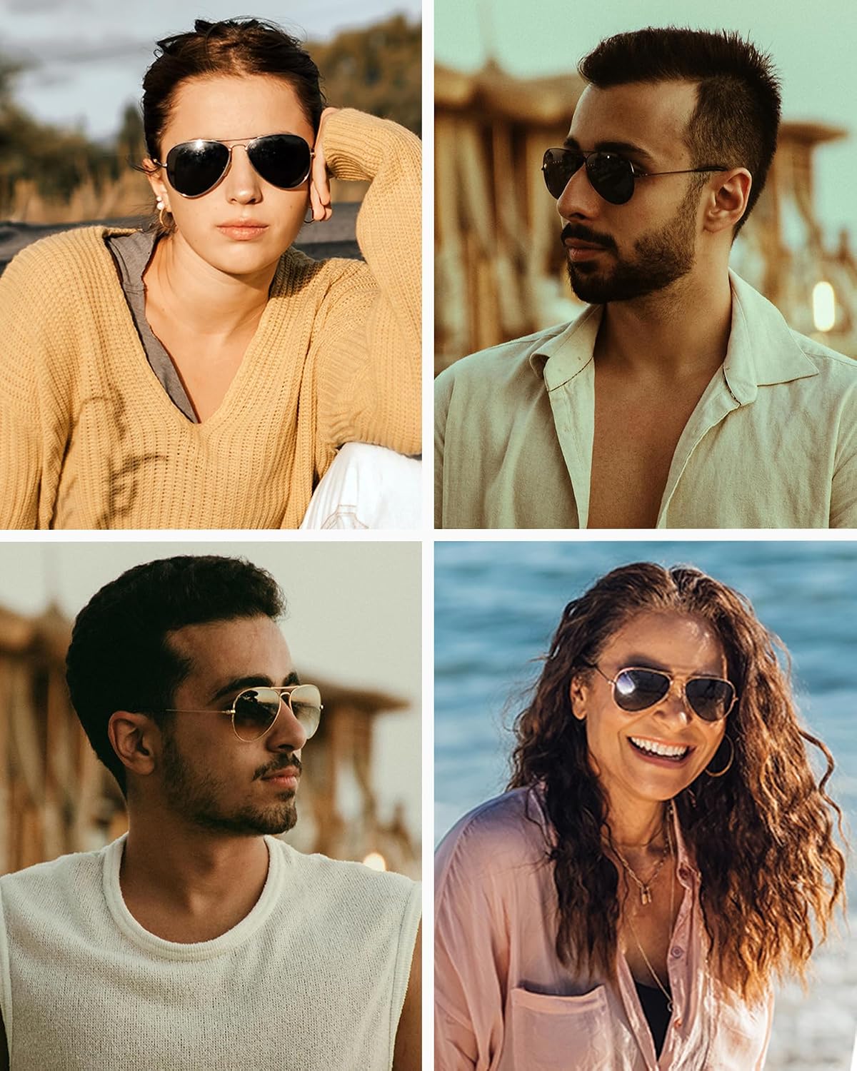 Joox aviator sunglasses polarized grey black lenses