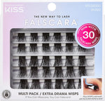 KISS Falscara Extra Drama Wisps Multipack front view showing thirty individual lash clusters