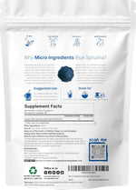 Micro Ingredients blue spirulina powder scoop and texture detail