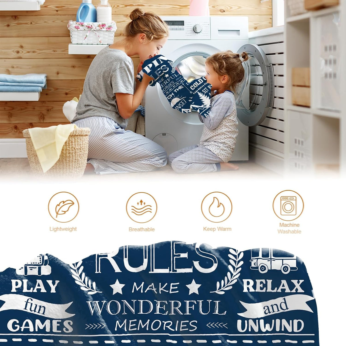 Hohoto Halloween decor blanket displayed in children bedroom