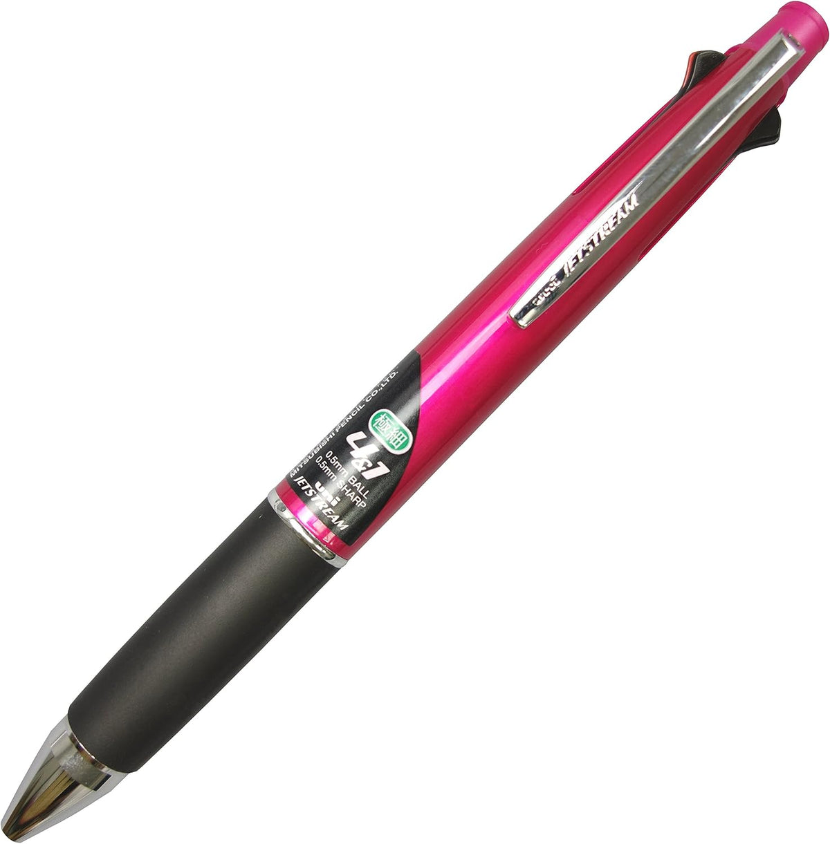 Uni Jetstream multi pen shown with mechanical pencil mechanism extended