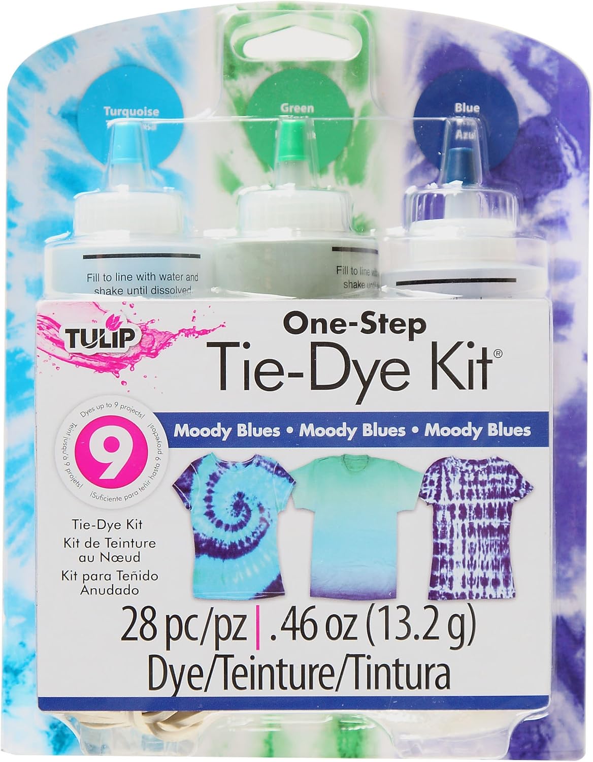 Tulip One-Step Tie-Dye Kit Moody Blues front view packaging