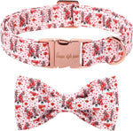 Cotton Dog Collar with Bow Puppy Collar with Black Red Plaid for Small Medium Large Boys Girls Dogs - Image 9