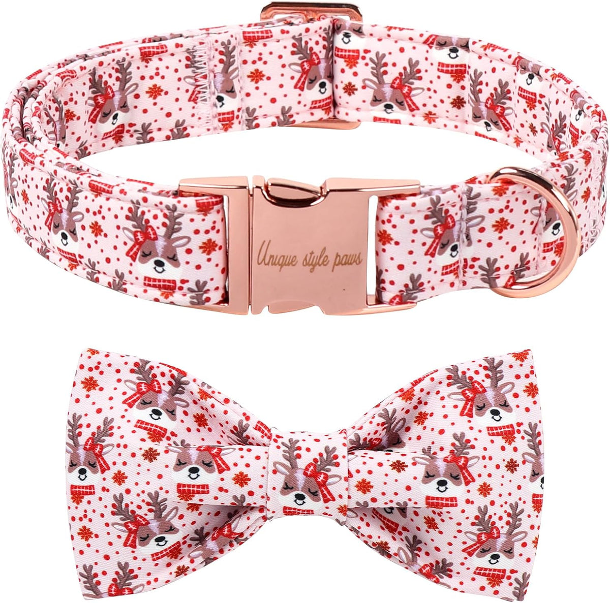 Cotton Dog Collar with Bow Puppy Collar with Black Red Plaid for Small Medium Large Boys Girls Dogs - Image 9