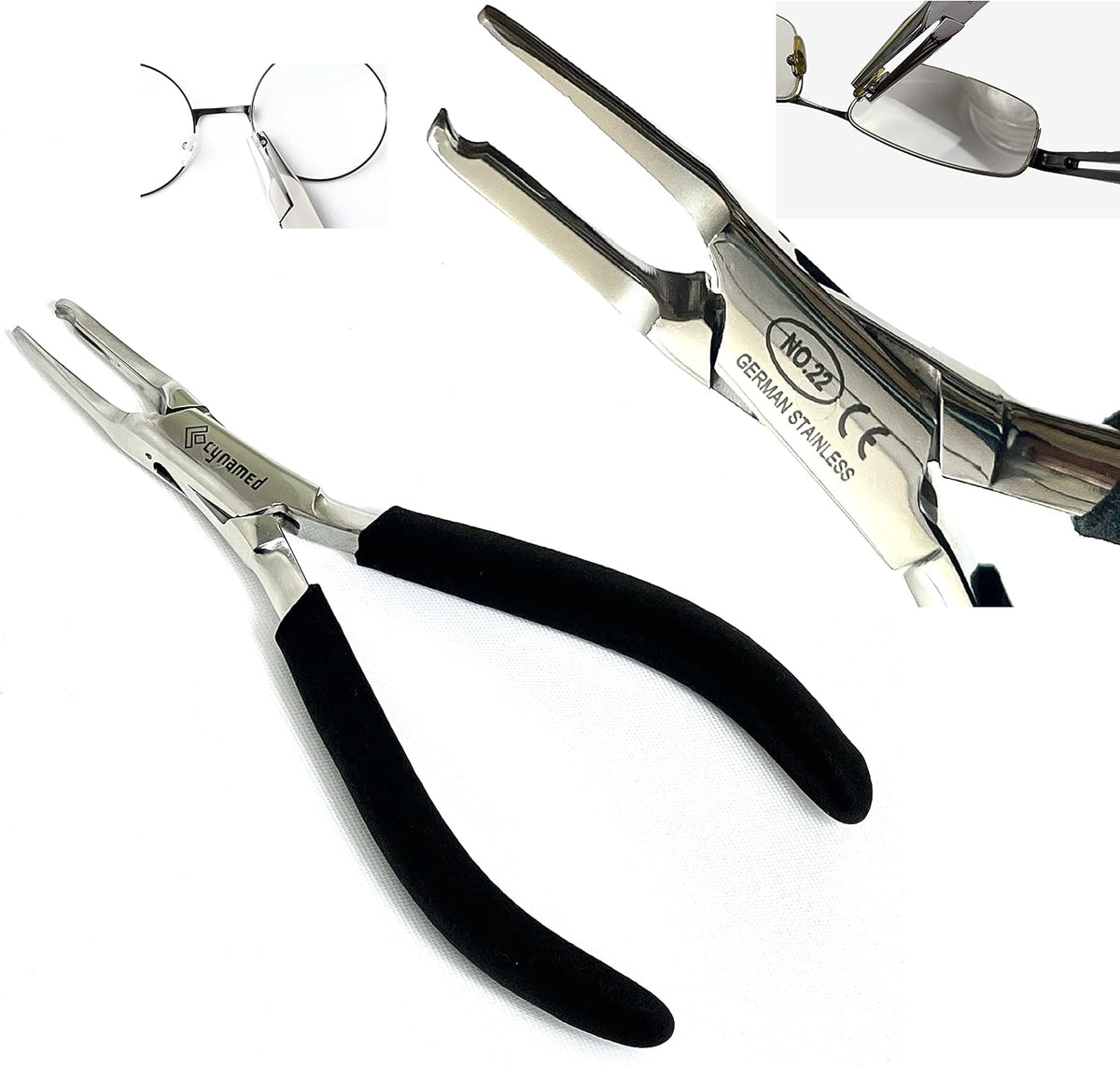 Artlab eyeglass nose pad adjusting pliers front view for optical repair