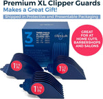 Clipquik guide combs showing three different sizes side by side